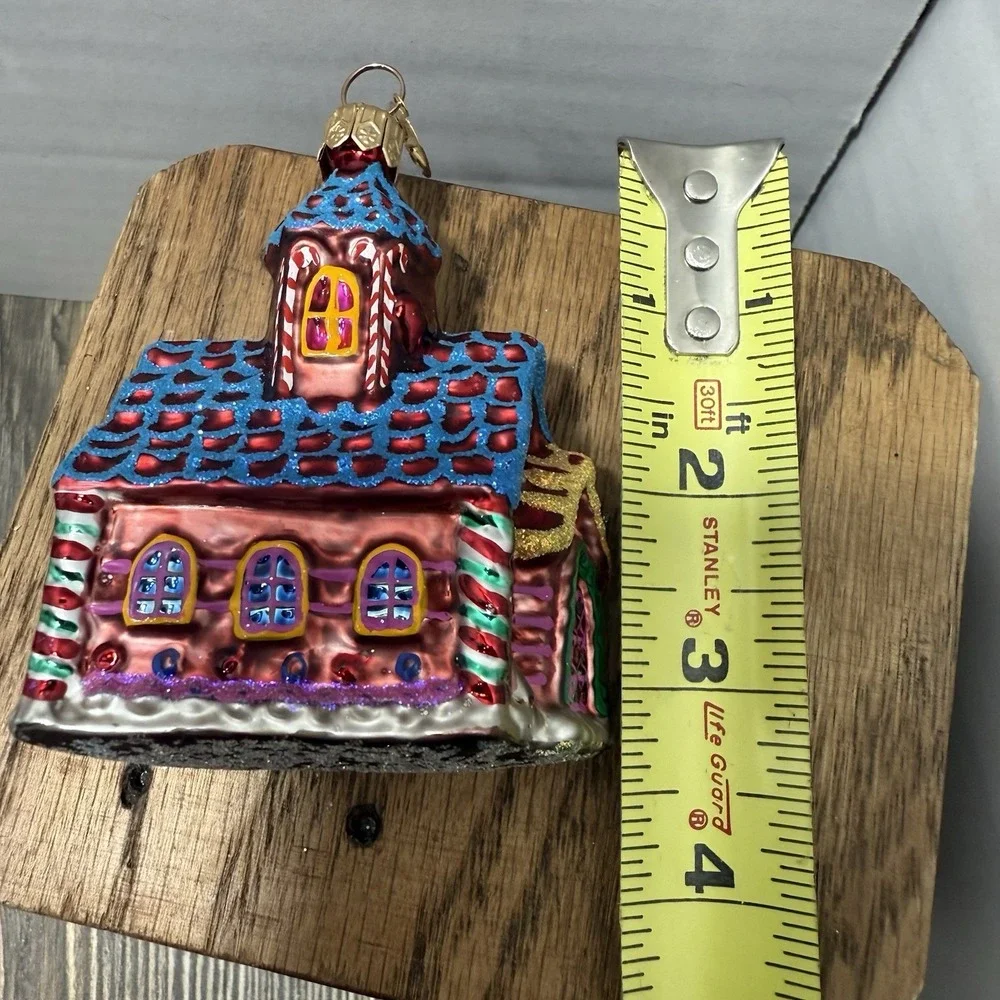 1999 Christopher Radko Candyland Corner Building Ornament Mercury Glass‎